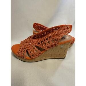 impo Torban  memory foam Orange Rafia Wedge  shoe size 6
